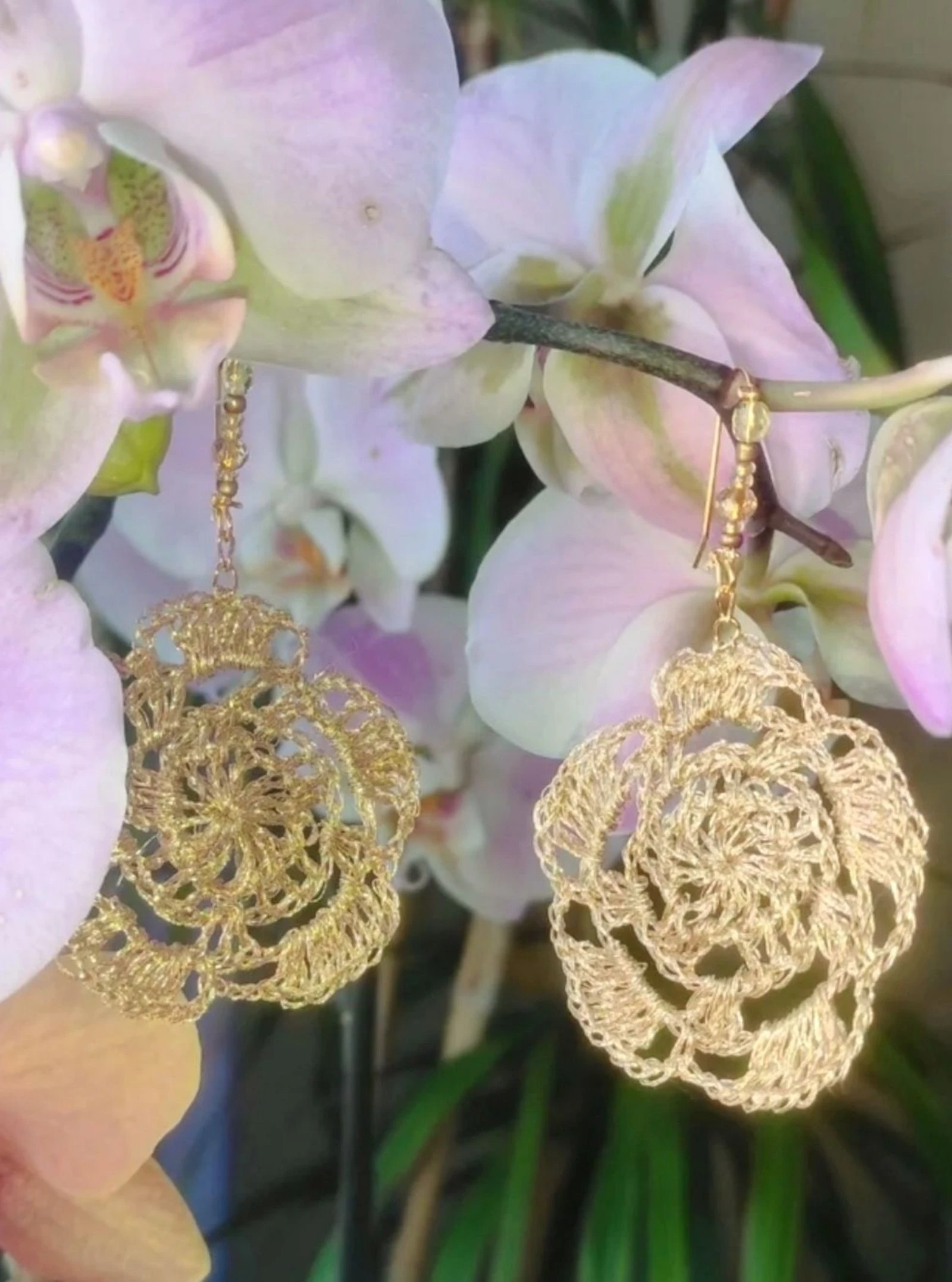 Gold Thread #XXL crochet earrings – photo 5